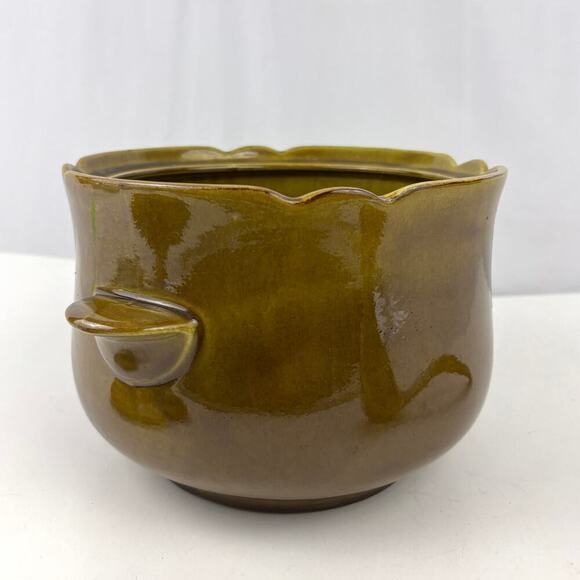 California Pottery Handled Tureen Ladle 2005 Mustard Yellow Embossed Fruit VTG - Picture 11 of 13